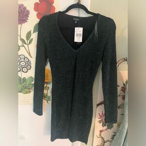 Long sleeve green formal dress